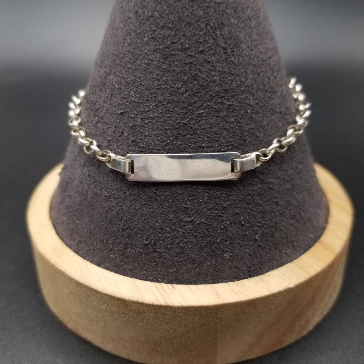 Krementz IDタグ あずきチェーン 925 シルバー ヴィンテージ ブレスレット 銀 装飾なし k華奢 シンプル スタイリッシュ Y 24-J