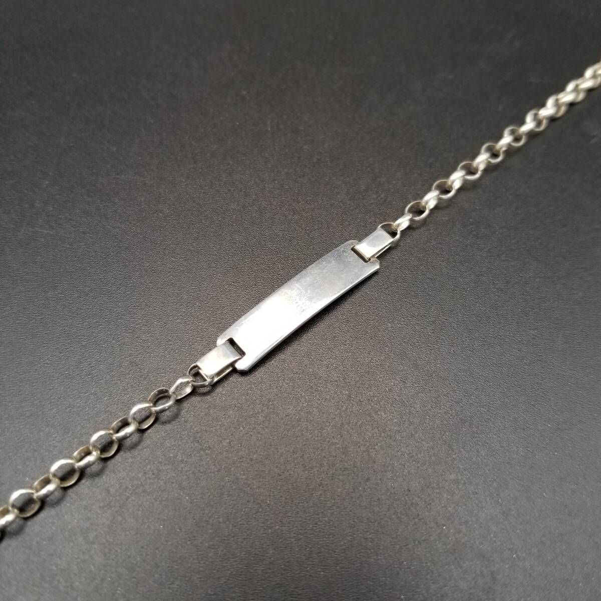 Krementz IDタグ あずきチェーン 925 シルバー ヴィンテージ ブレスレット 銀 装飾なし k華奢 シンプル スタイリッシュ Y24-J