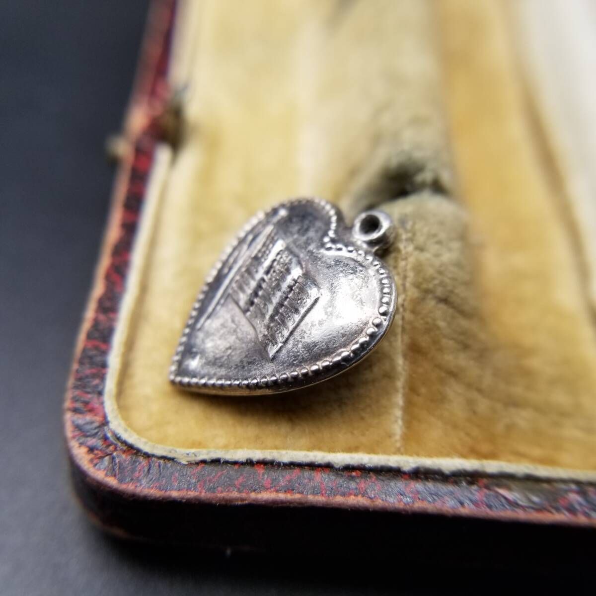 WWII期 ヴィンテージ スウィートハートジュエリー US Flag 国旗 925 シルバー チャーム ペンダントヘッド 銀 ドットリム Y 24 F