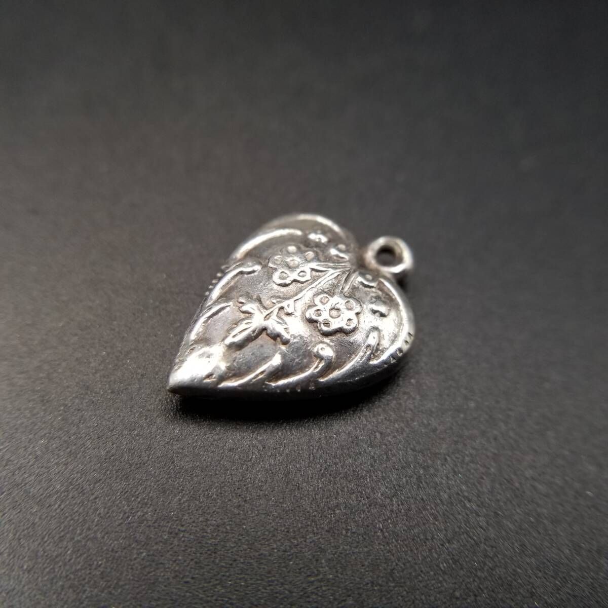 ヴィンテージ パフィーハート 2輪のお花 925 シルバー ヴィンテージ