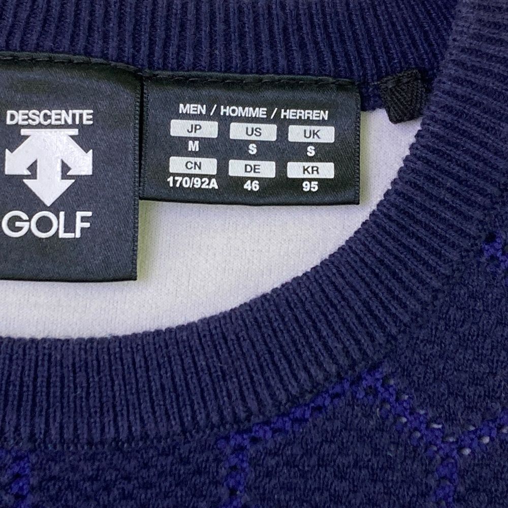 サイズ：M DESCENTE GOLF デサントゴルフ 切替 ニットセーター 総柄