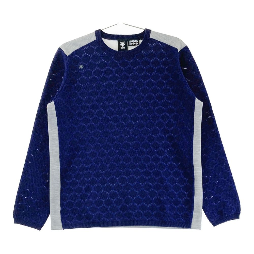 サイズ：M DESCENTE GOLF デサントゴルフ 切替 ニットセーター 総柄