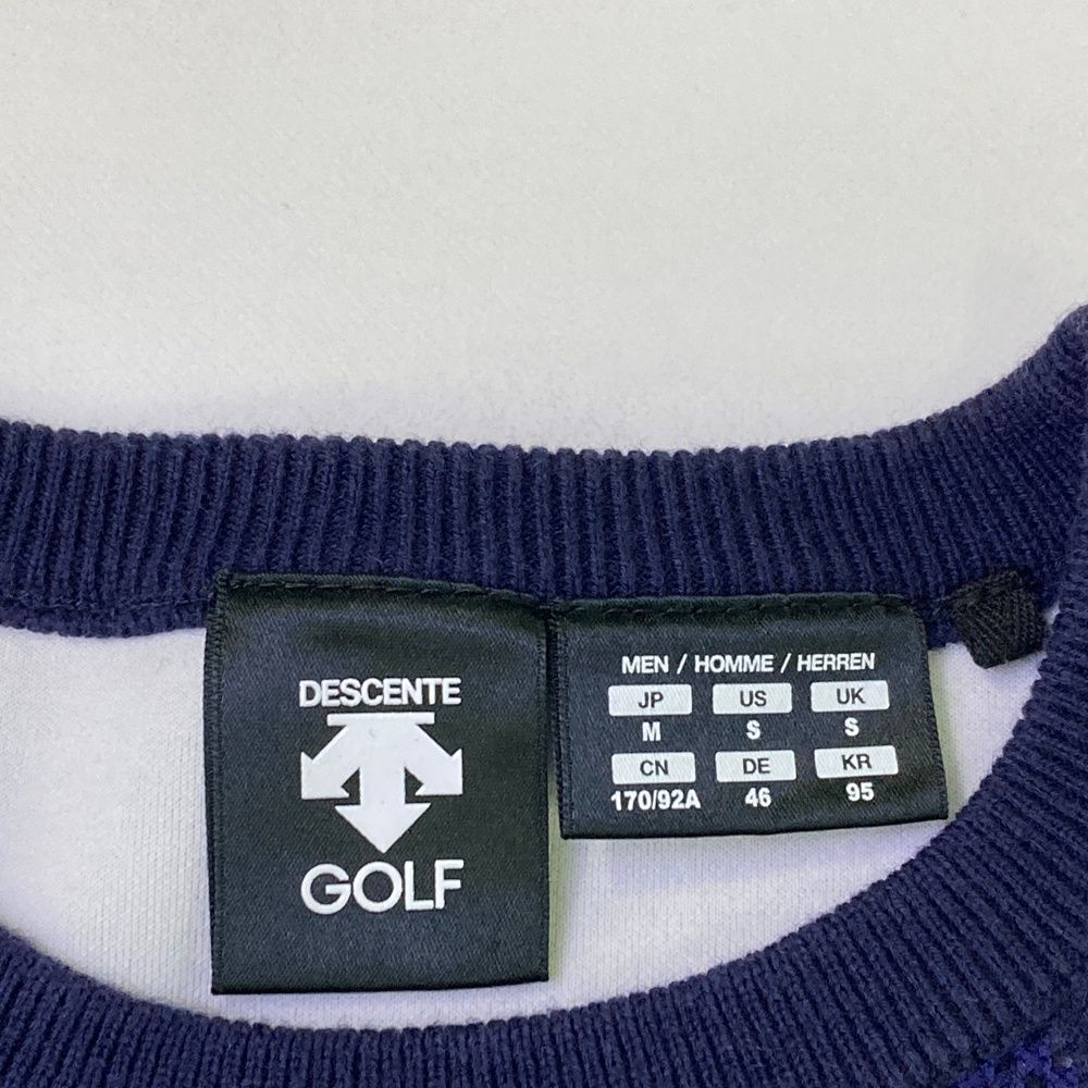 サイズ：M DESCENTE GOLF デサントゴルフ 切替 ニットセーター 総柄