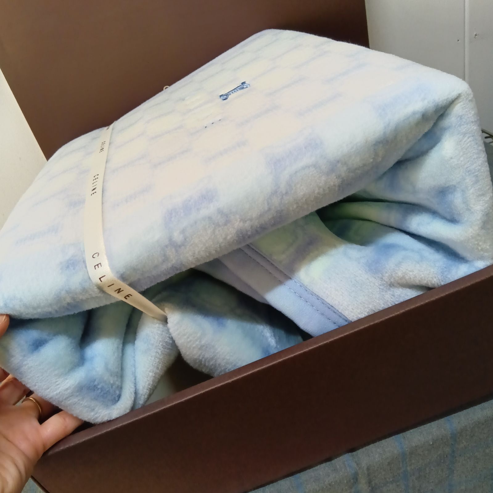 【青です】セリーヌ　CELINE　ベビー布団セット　毛布　西川 青です】セリーヌ CELINE ベビー布団セット 毛布 西川 青です