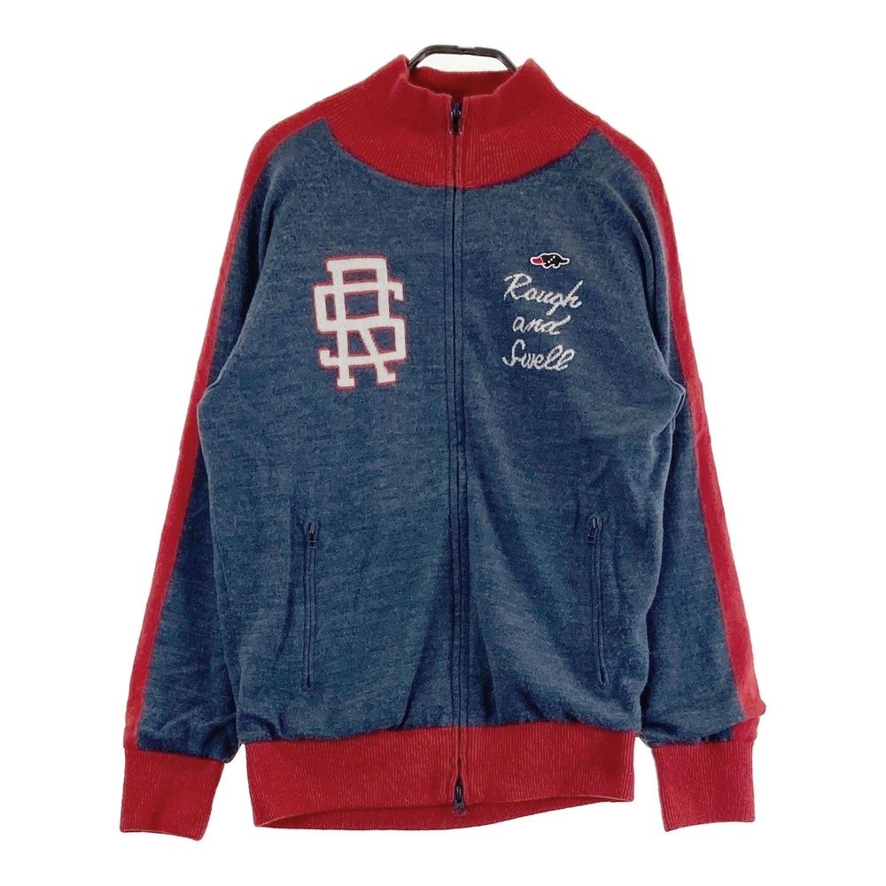 サイズ S ROUGH-SWELL ラフアンドスウェル ウール混 ニット ジップジャケット ブルー系 240101562199 ゴルフウェア メンズ ストスト