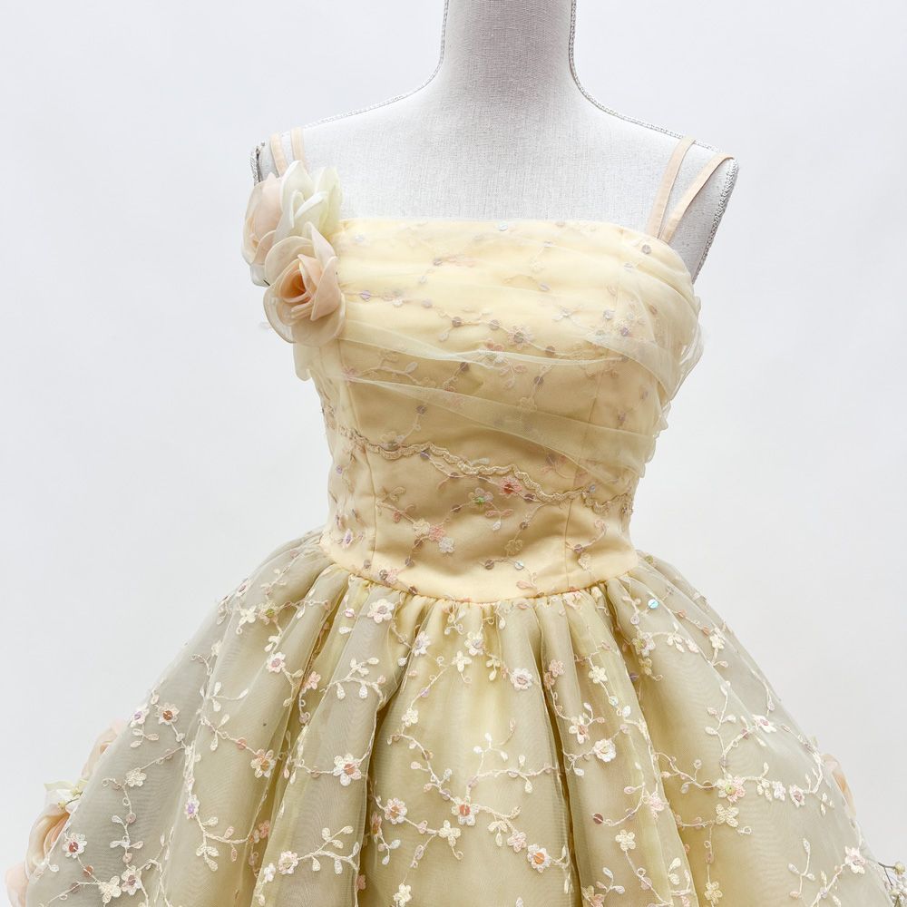 ドレス スレンダーライン 黄色 フリーサイズ C-291