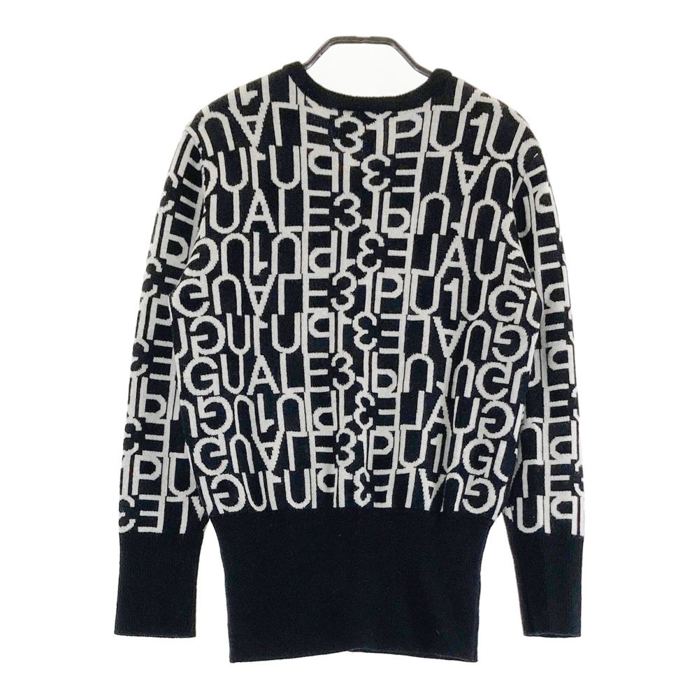 サイズ 2 GOLF GSK 018 ウール Vネック ニットセーター ロゴ 総柄 ブラック系 ゴルフウェア レディース ストスト