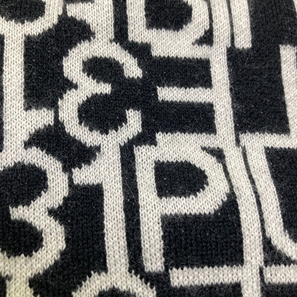  サイズ 2 GOLF GSK 018 ウール Vネック ニットセーター ロゴ 総柄 ブラック系 ゴルフウェア レディース ストスト セーター トレーナー レディースウェア