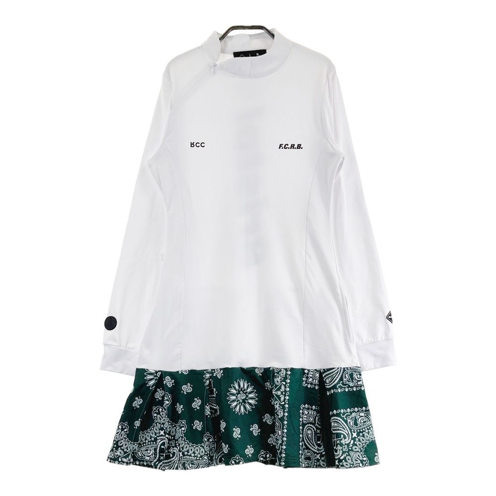 サイズ M FR2 GOLF エフアールツーゴルフ ×F.C.Real Bristol 裏起毛 長袖ワンピース ペイズリー バンダナ柄 ホワイト系 240101562224 ゴルフウェア レディース ストスト