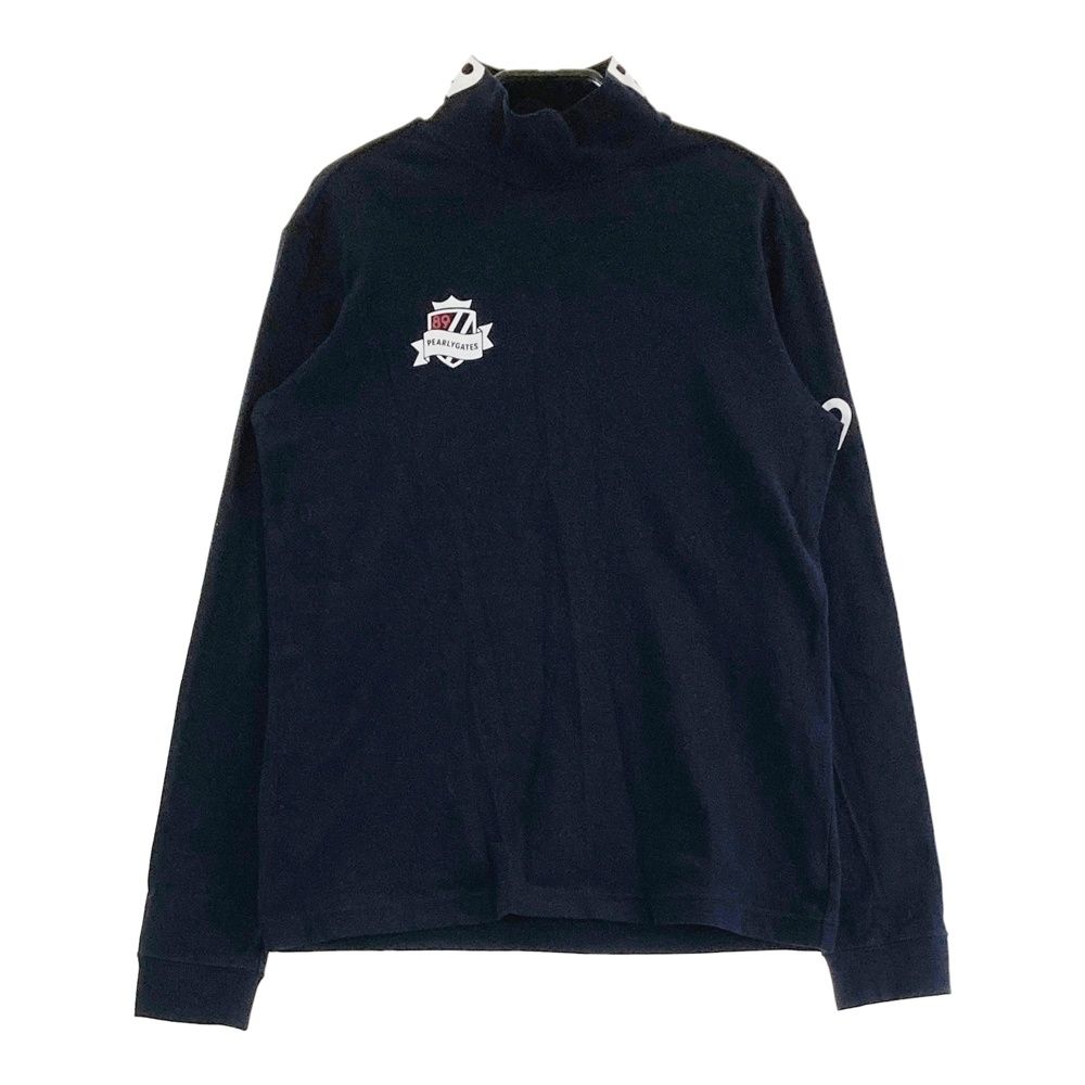サイズ 1 PEARLY GATES パーリーゲイツ ハイネック 長袖Tシャツ ネイビー系 240101562240 ゴルフウェア レディース ストスト