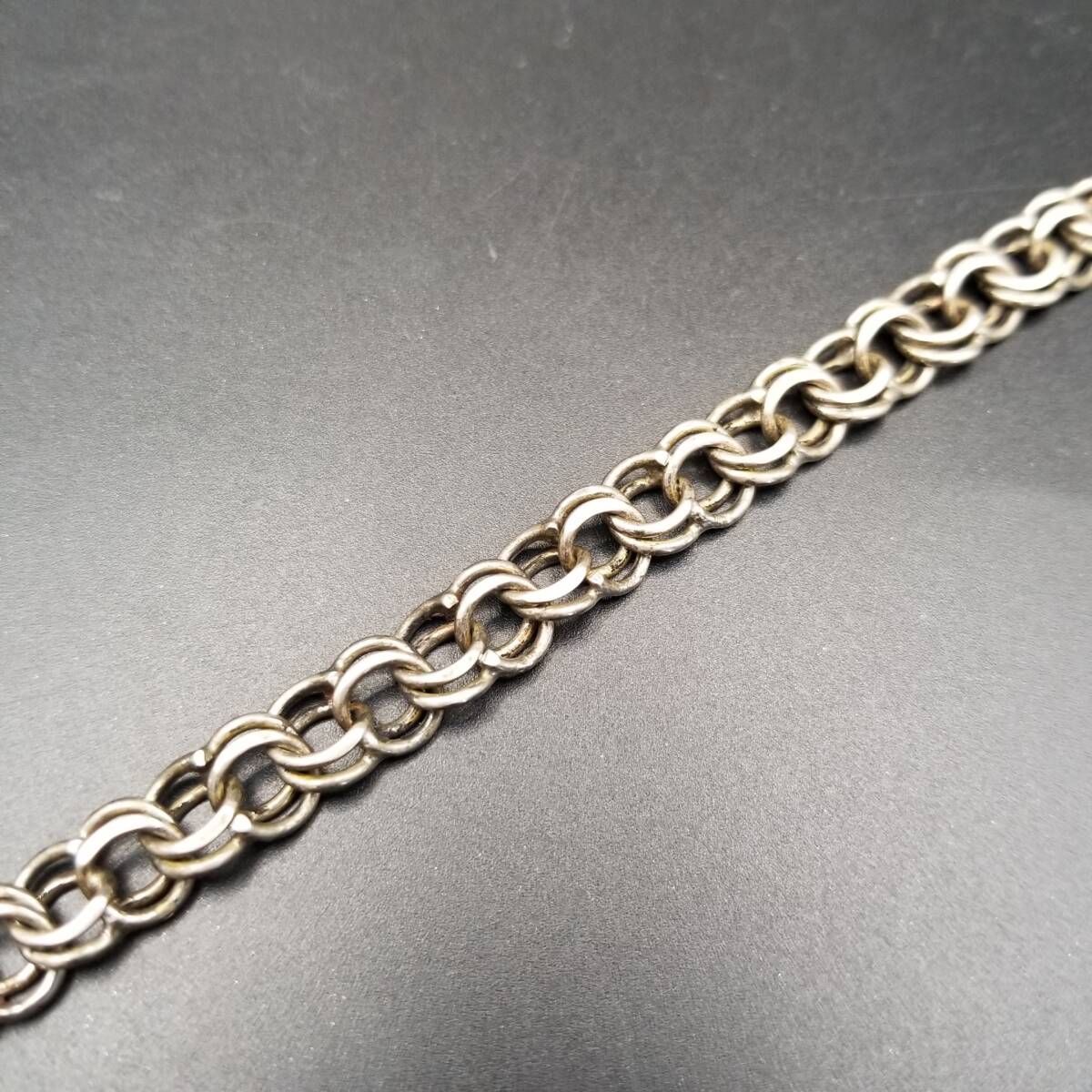 メンズ ダブルリンク ラウンドチェーン 925 シルバー ヴィンテージ