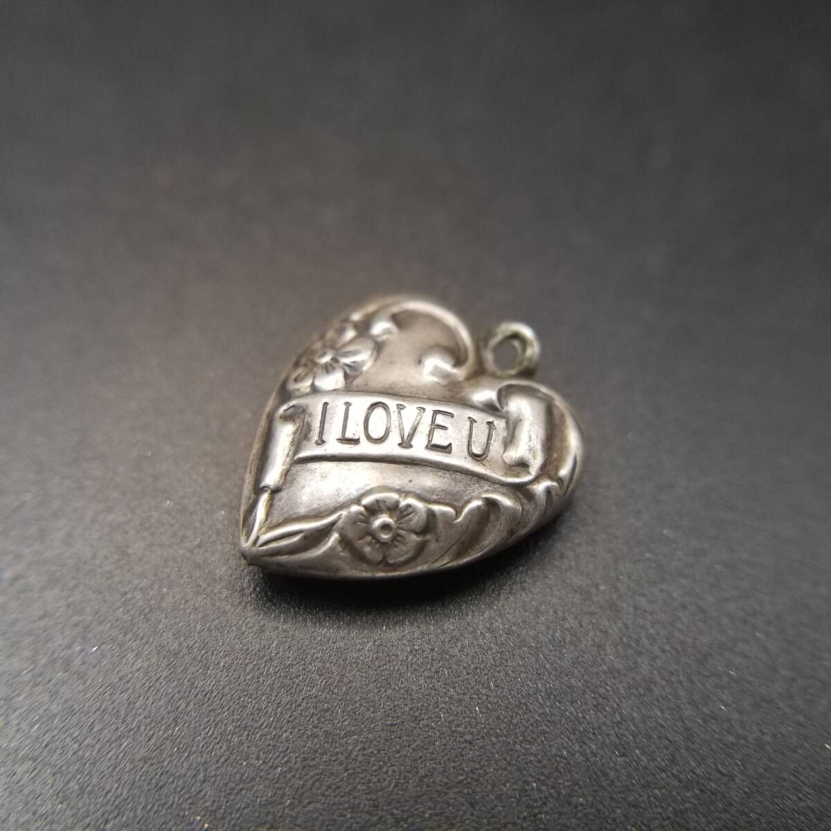 WWII期 ヴィンテージ スウィートハートジュエリー I Love U 勿忘草
