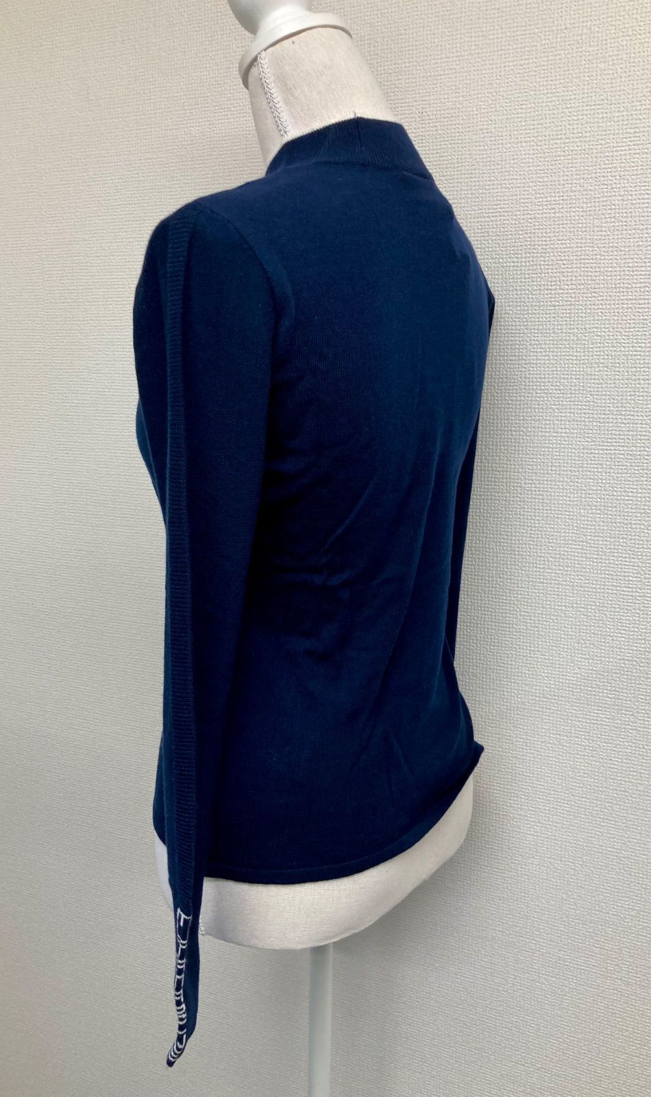 muta MARINE GOLF ムータマリンゴルフ レディース ジャガード モックネックプルオーバー 紺 ネイビー MMSG 23023