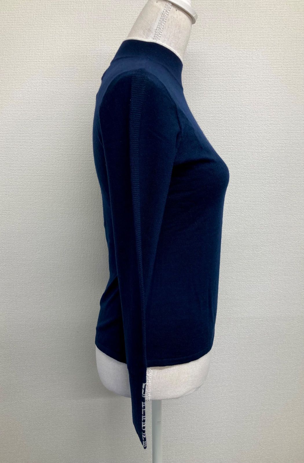  muta MARINE GOLF ムータマリンゴルフ レディース ジャガード モックネックプルオーバー 紺 ネイビー MMSG-23023 セーター トレーナー レディースウェア