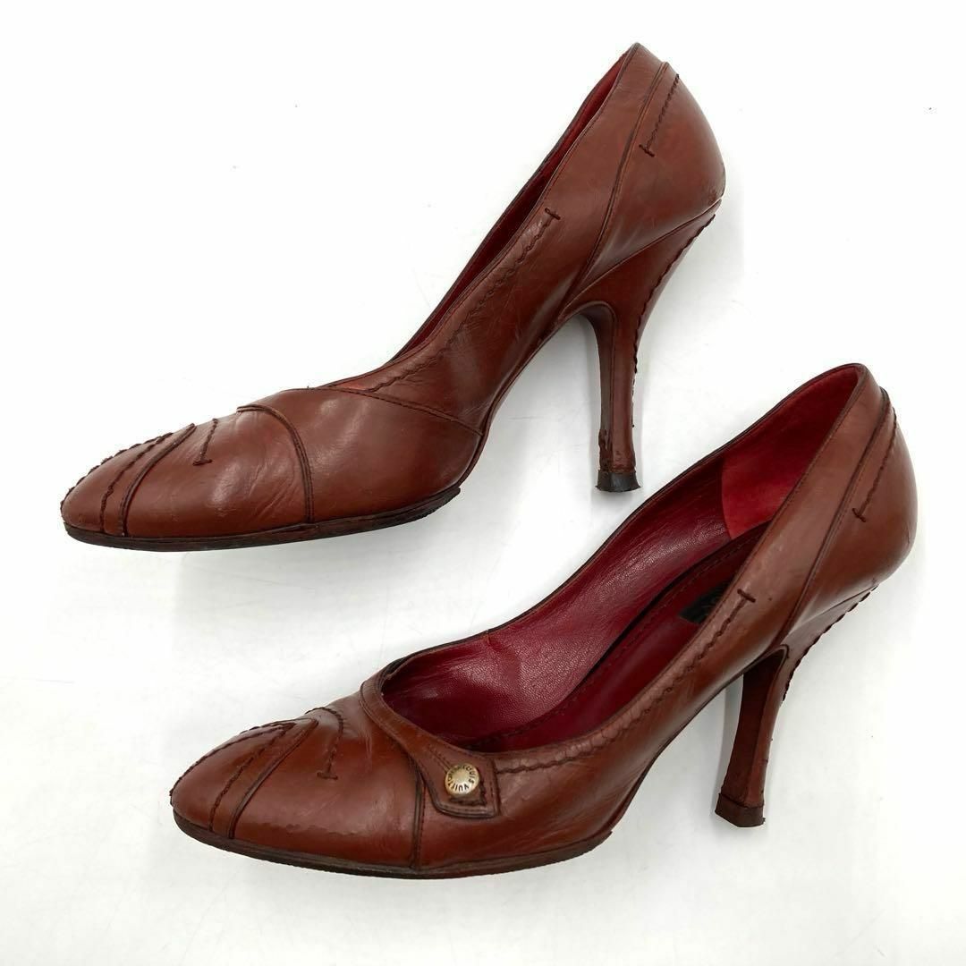 LOUIS VUITTON ルイヴィトン パンプス 23.5 cm ブラウン レザー ハイヒール