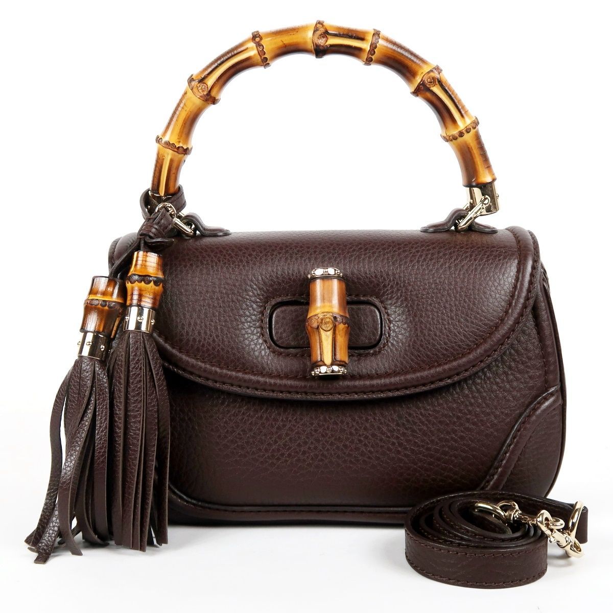 GUCCI グッチ ハンドバッグ Gucci Bamboo 1947 small bag in black leather | GUCCI® DE