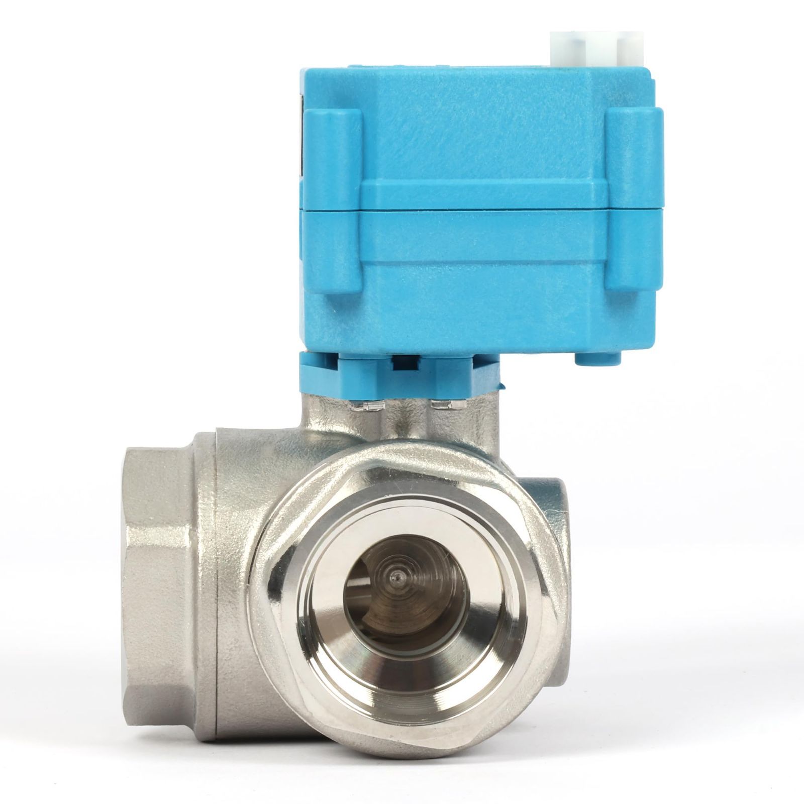  U.S. Solid 三方電動ボールバルブ AC DC 9-24 V 電気自動切換球弁 T型 流れB 2線自動復帰 レデューストボア 手動機能付き 304ステンレス鋼 飲料水適用 三ポート G型内ねじ 1 DN 25 その他 金物 部品
