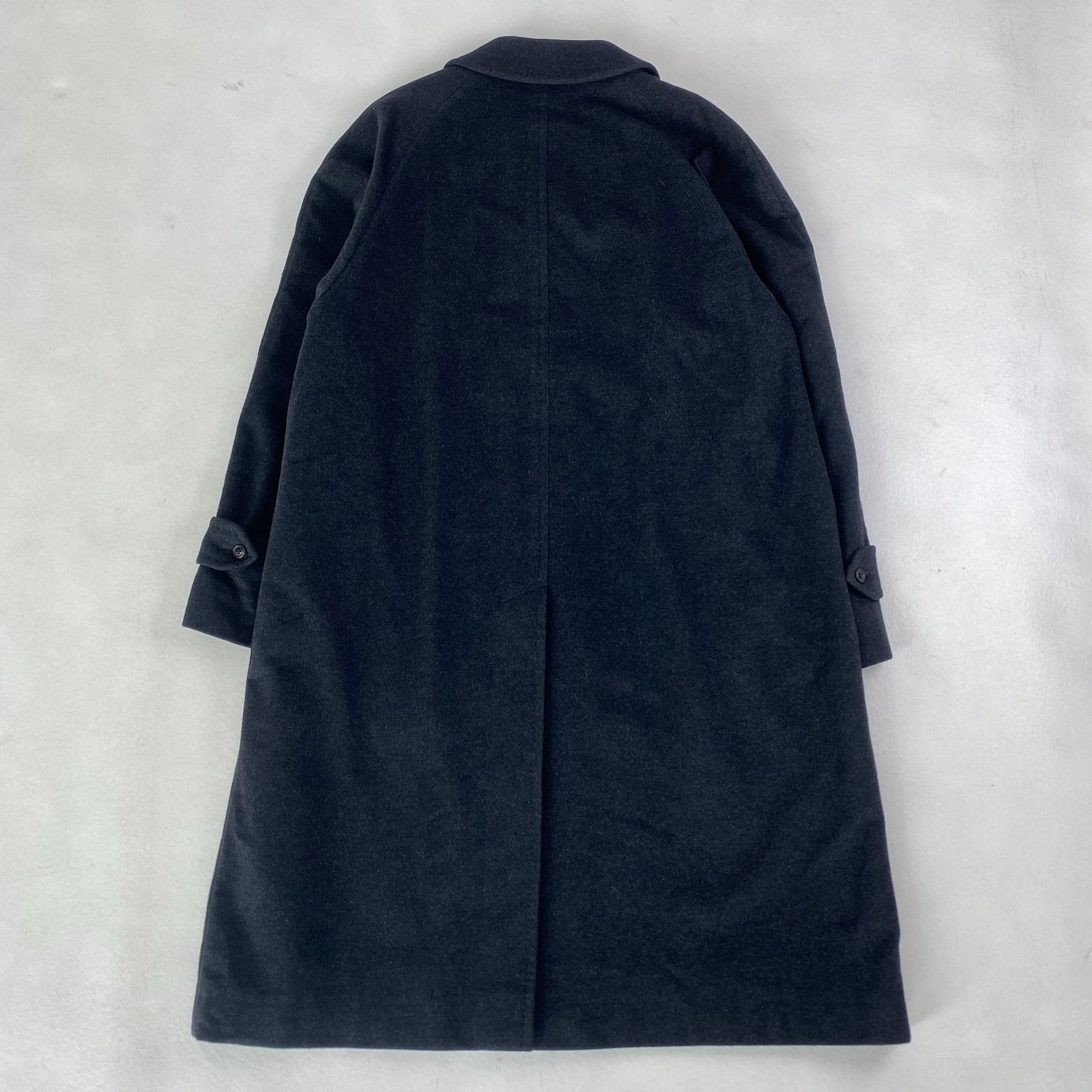 バーバリーズ ステン コート カシミヤ 裏地ホース刺しゅう ビジネスコート ダークグレー L相当