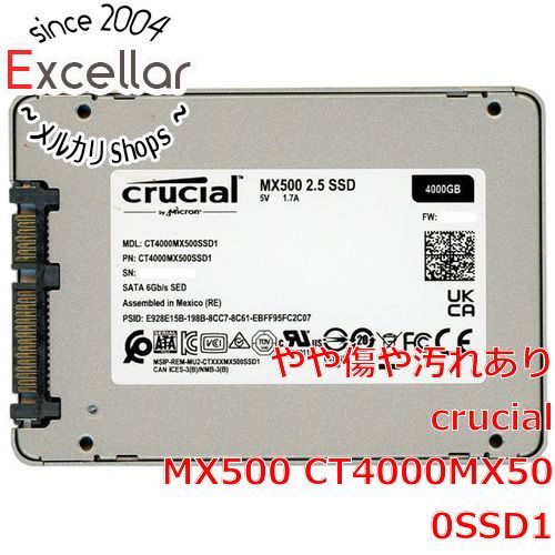 bn 18 crucial 2.5インチ 内蔵型 SSD MX500 CT4000MX500SSD1 4TB 6000~7000時間以内