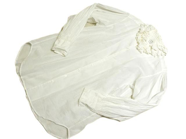 C25 Crinkle クリンクル ブラウス サイズF ホワイト系 フリルシャツ フリルネック フリーサイズ シャツ crinkle 7K