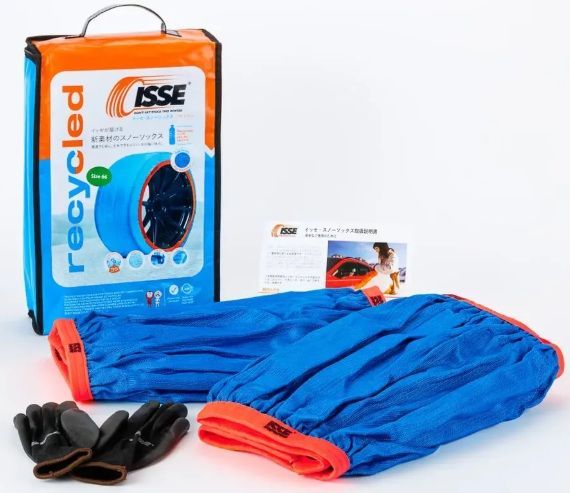 M s Recycled スノーソックス 66 L 15インチ 布製 タイヤチェーン 2 P ブルー 青 社外 パーツ 部品 イッセ リサイクル 非金属タイヤチェーン 簡単取付 積雪対策 雪 滑り止め チェーン規制対応 用品