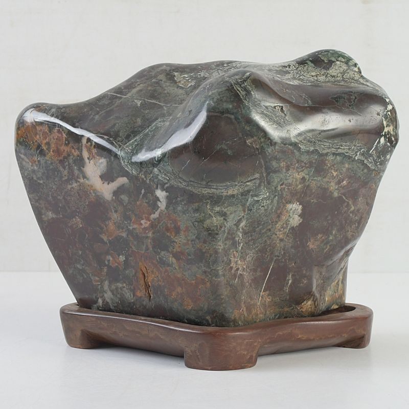 にの　鑑賞石　菊花石　置物　重さ約3019g　唐木台付　C　R6678 鑑賞石 天然石 菊花石 置物 重さ約2847g 唐木台付 C S305 - メルカリ