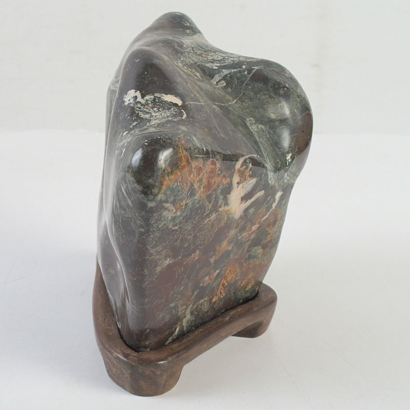 鑑賞石 天然石 菊花石 置物 重さ約2847g 唐木台付 C S305 - メルカリ