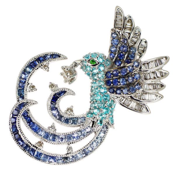 希少 K18WG サファイア パライバトルマリン グリーンガーネット