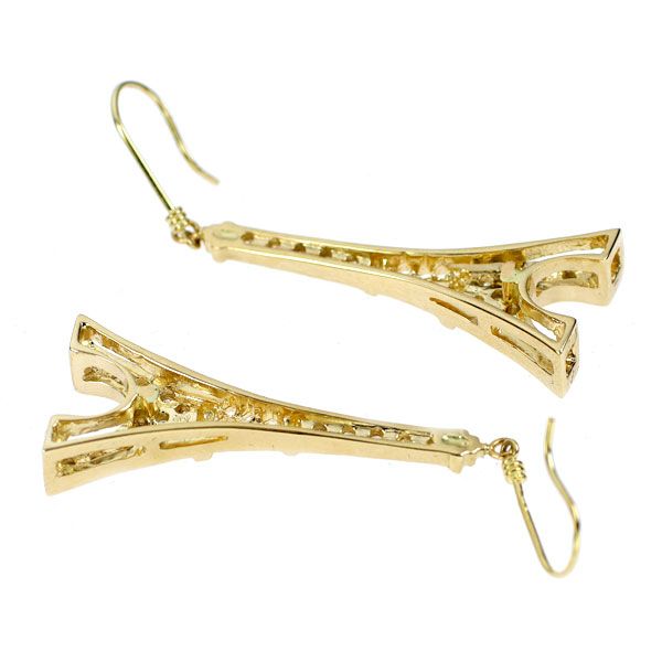 K 18 YG ダイヤモンド ピアス 0.40 ct エッフェル塔モチーフ