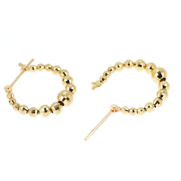 K 10 YG デザインピアス フープ