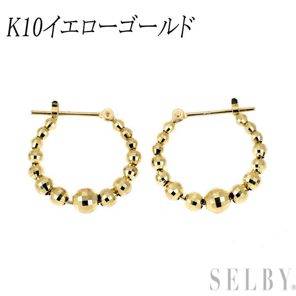 K10YG デザインピアス フープ