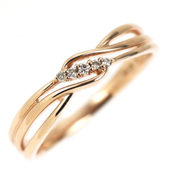 K10PG ダイヤモンド リング アガット リング - K10PG×ダイヤモンド K10