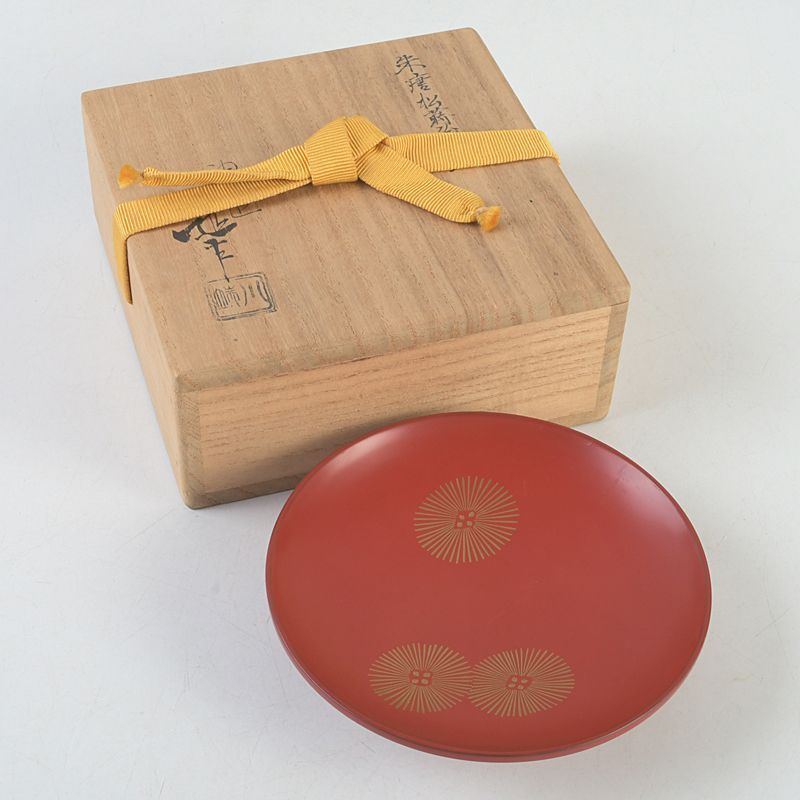 茶道具 塗師 川端近左作 朱唐松蒔絵 盃 共箱 C S308 - メルカリ