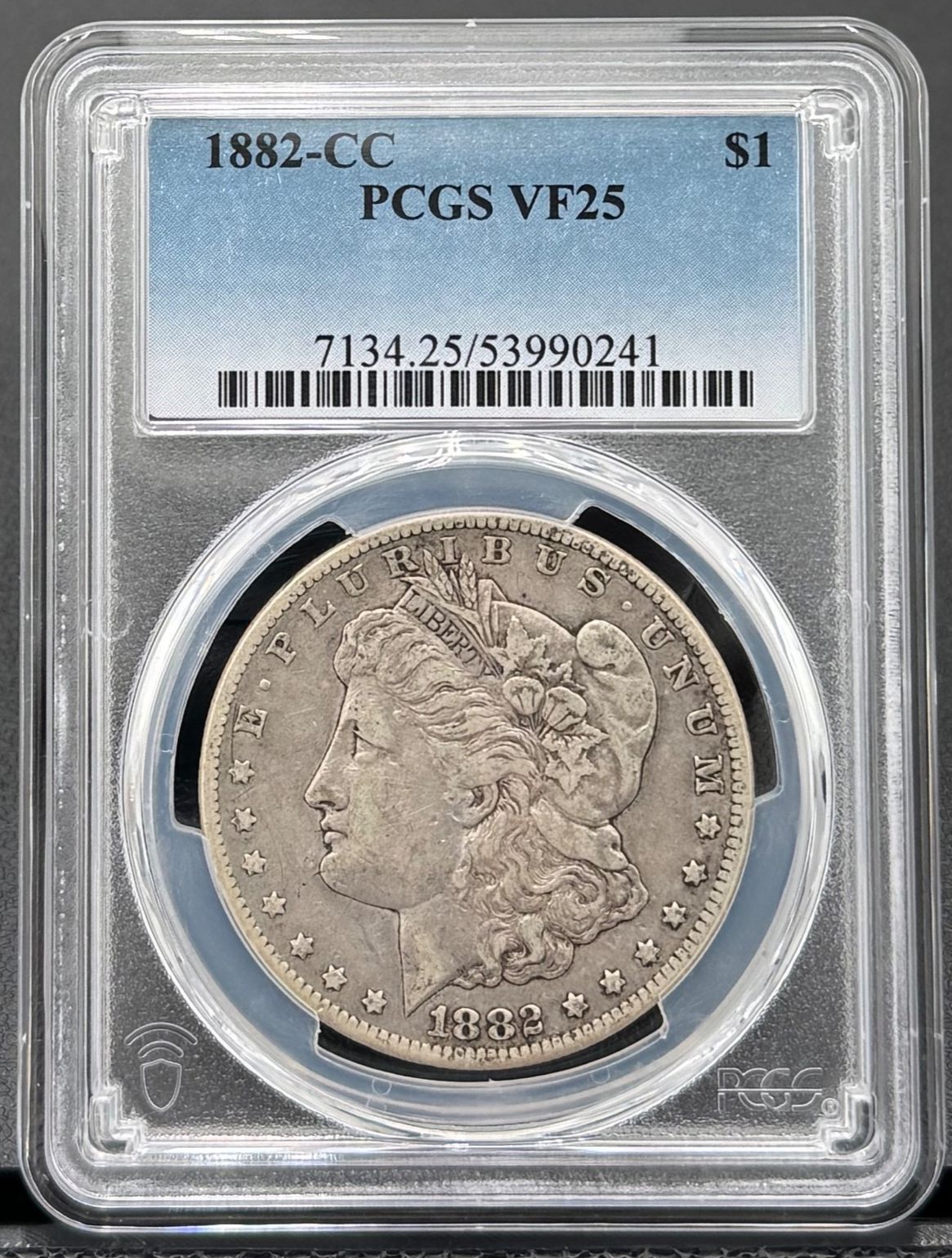 1882年 CC モルガン シルバー ダラー $1 PCGS VF 25、セミキーデート