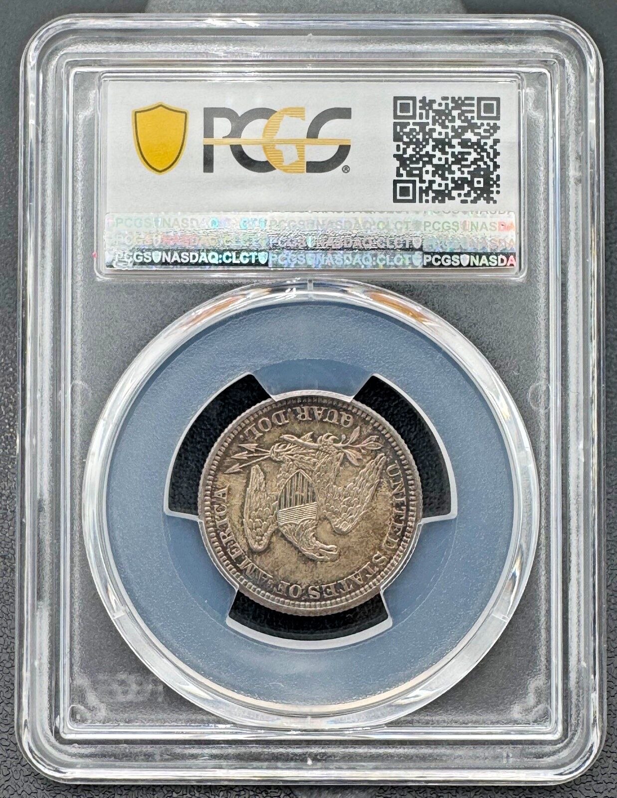 1861年 P 25セント 着席自由の女神像 25セント硬貨 PCGS MS-65、南北