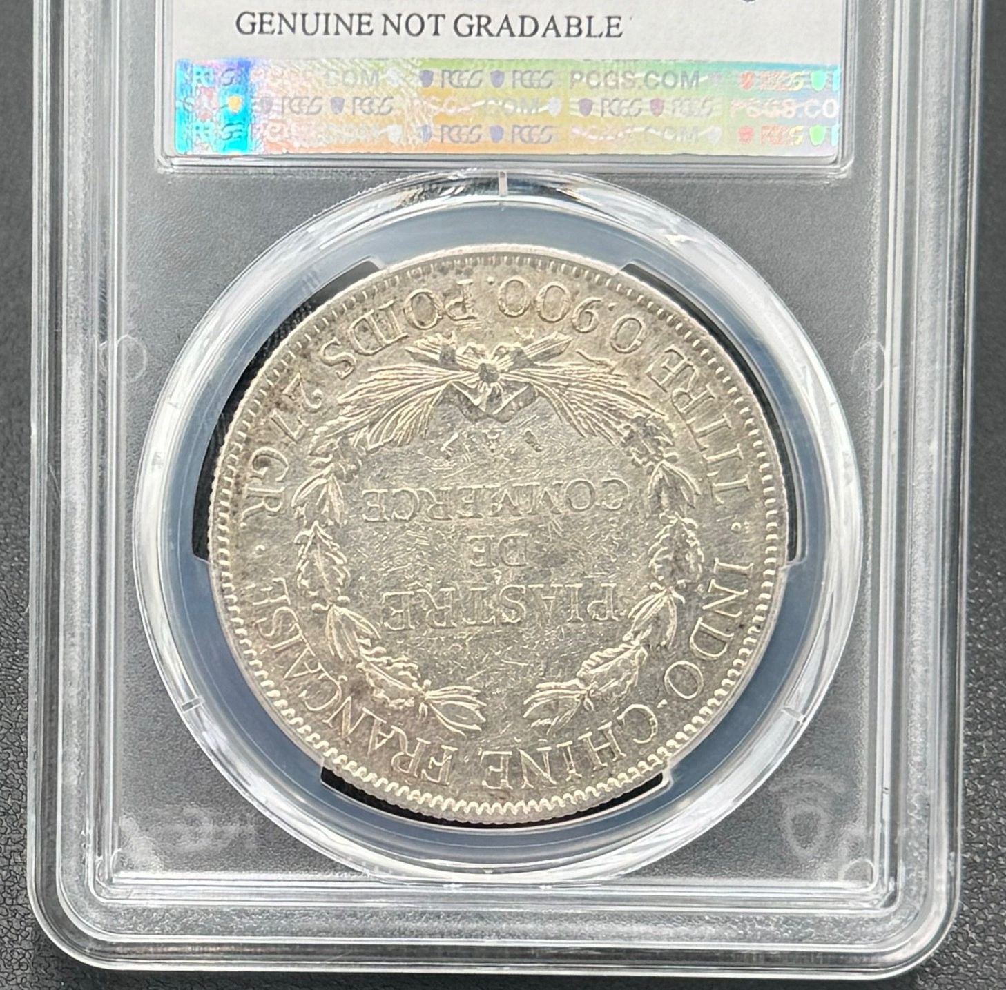 1909年 フランス領インドシナ 銀貨 1ピアストル 27グラム PCGS
