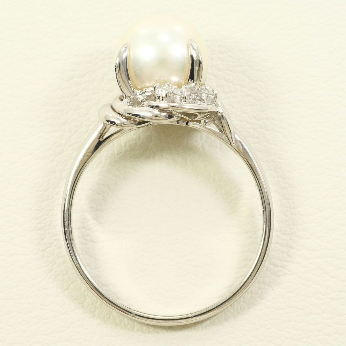 PT 900 プラチナ リング 指輪 16号 パール 真珠 ダイヤモンド 0.06 ct 総重量約5.5 g