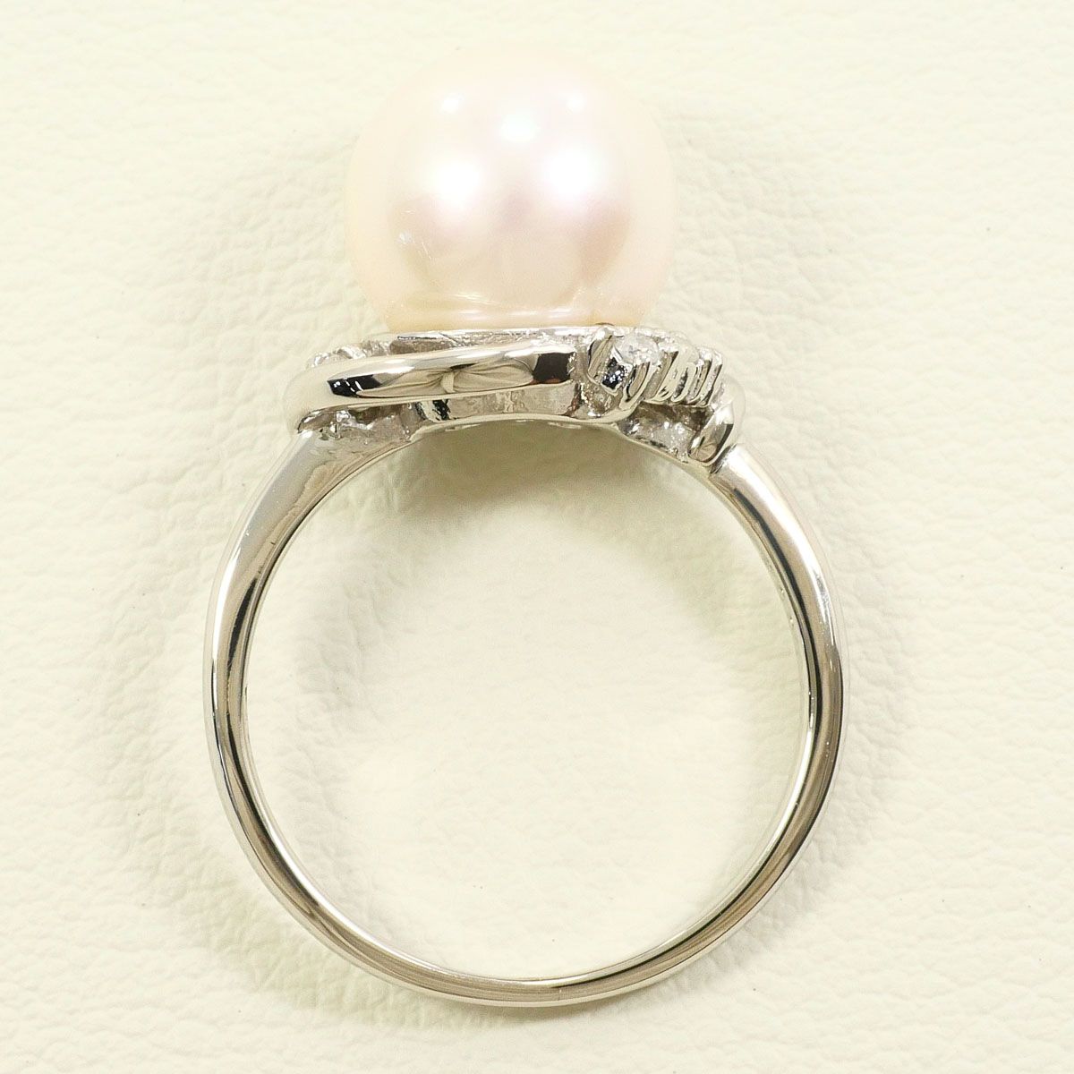 PT900/プラチナ リング・指輪 8号 パール（真珠） ダイヤモンド 0.08ct