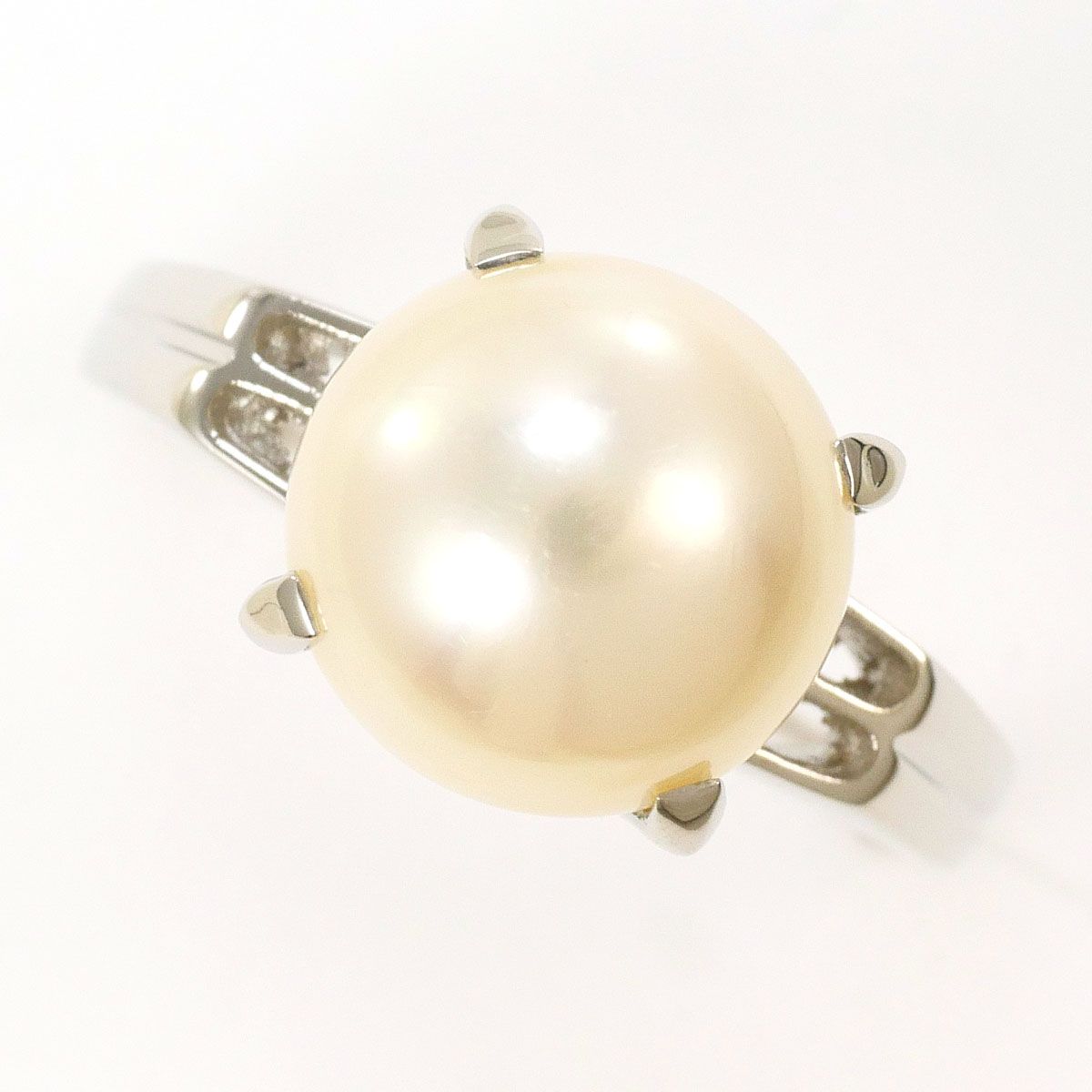 PT900 プラチナ リング 指輪 7号 パール 真珠 総重量約5.2g