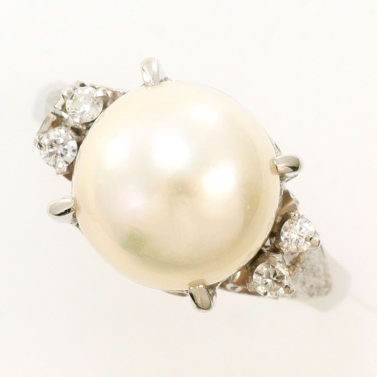 11 Pm850 プラチナ リング 指輪 11.5号 パール 真珠 ダイヤモンド 総重量約5.3g