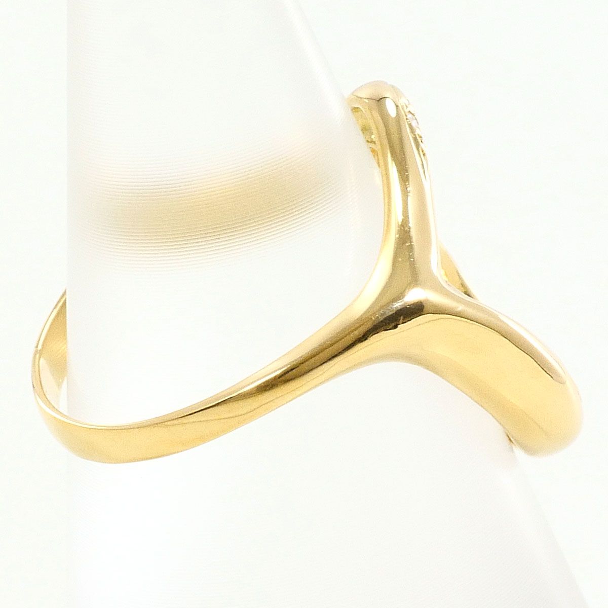 K 18 YG リング 指輪 9.5号 ダイヤモンド 0.06 ct 総重量約3.8 g