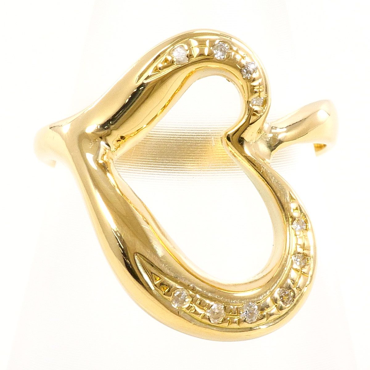 K18YG リング 指輪 9.5号 ダイヤモンド 0.06ct 総重量約3.8g