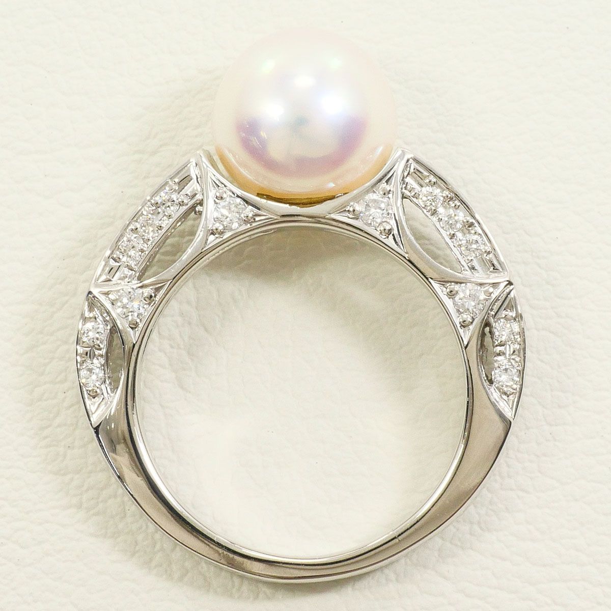 PT900/プラチナ リング・指輪 7号 パール（真珠） ダイヤモンド 0.25ct