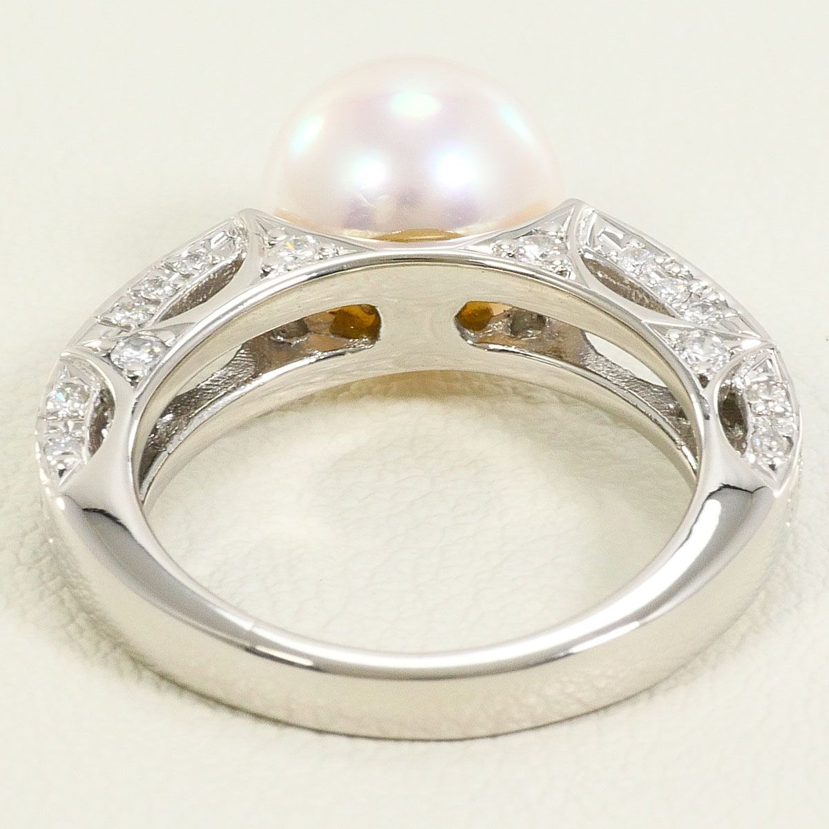 PT900/プラチナ リング・指輪 7号 パール（真珠） ダイヤモンド 0.25ct