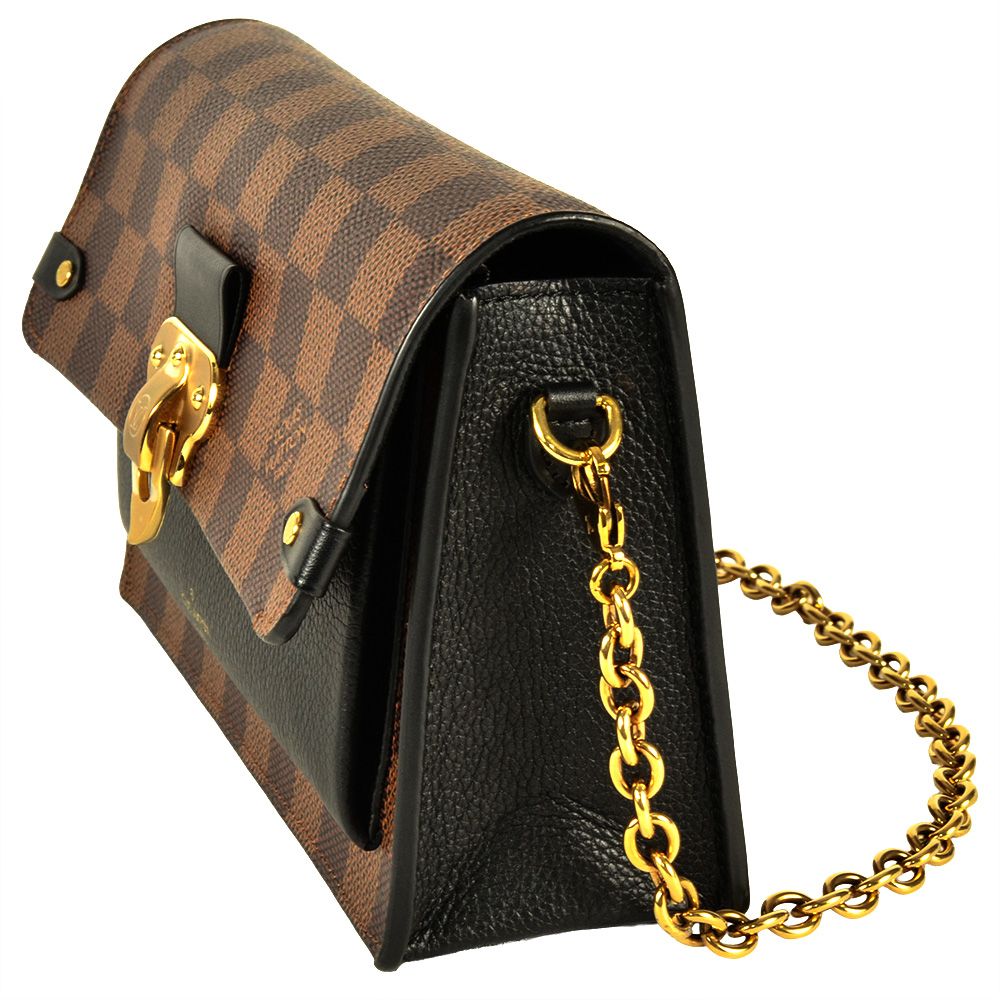 ルイヴィトン LOUIS VUITTON ポルトフォイユ ヴァヴァン チェーンウォレット ダミエ エベヌ N60221 ブラウン ゴールド金具 UB3250 ショルダーバッグ