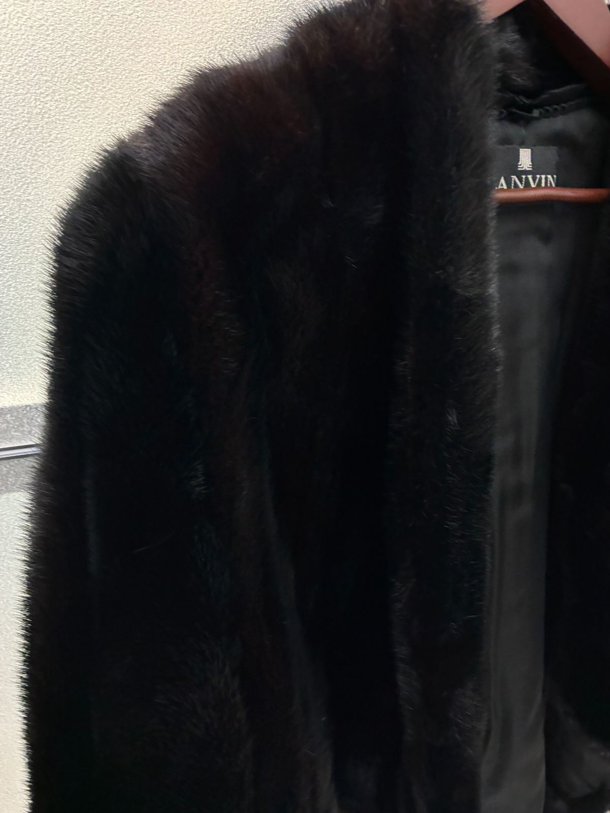 N【ヴィンテージ】LANVIN ランバン ブラックミンク 毛皮 ファー