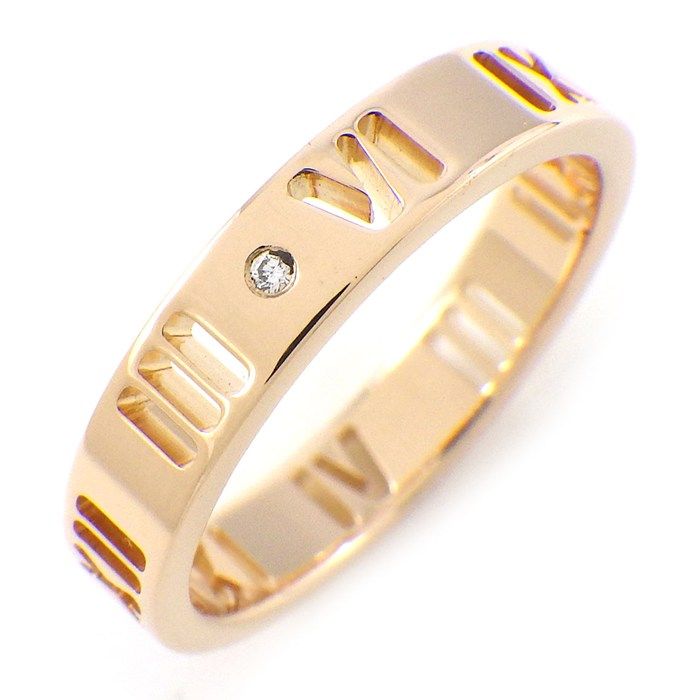 ティファニー Tiffany - Co. リング アトラスピアスド ナロー 4ポイント ダイヤモンド K18PG 9号