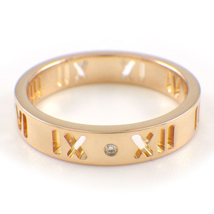 ティファニー Tiffany - Co. リング アトラスピアスド ナロー 4ポイント ダイヤモンド K 18 PG 9号