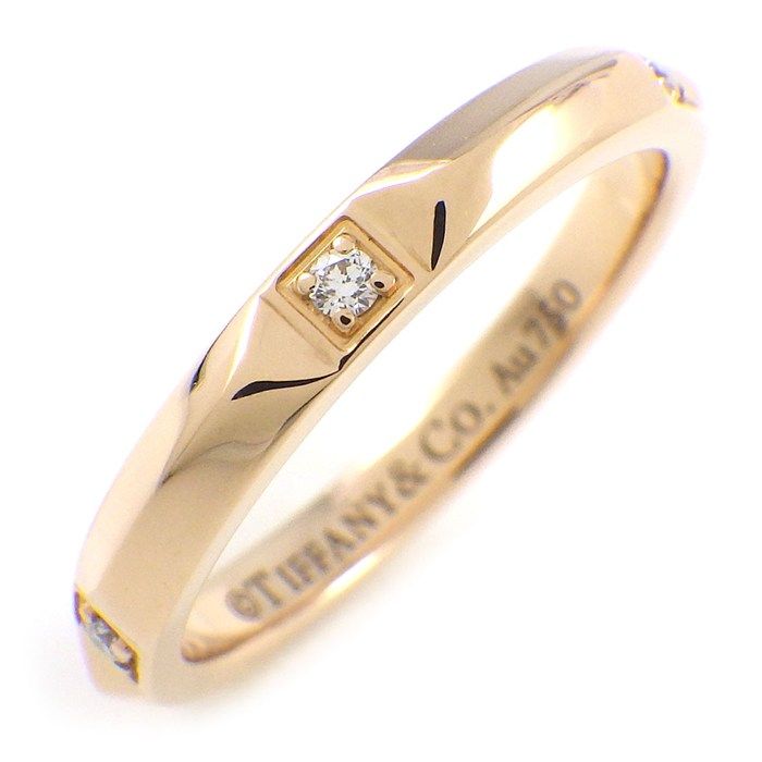 ティファニー Tiffany - Co. リング トゥルー バンド 67134176 5ポイント ダイヤモンド 計0.05ct K18PG 9号