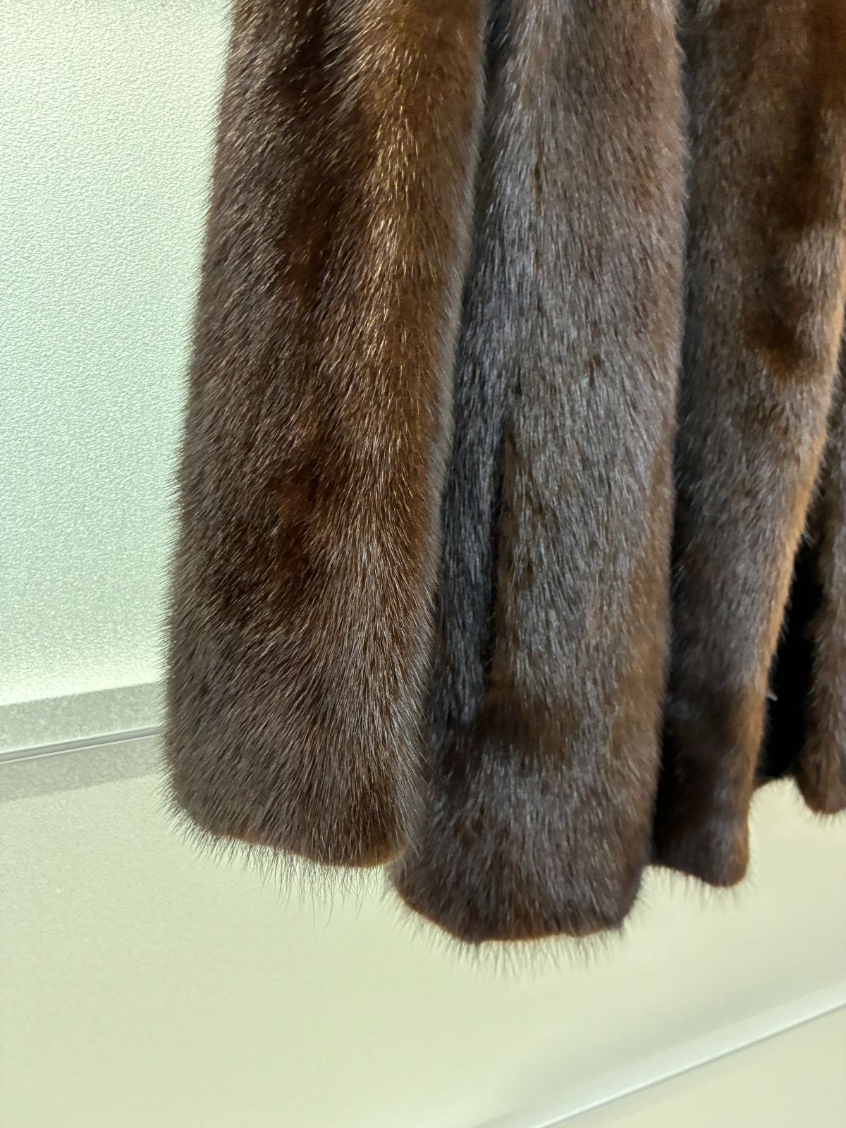 最高級毛皮 SAFURON サフロン ミンク 毛皮 コート ダークブラウン N